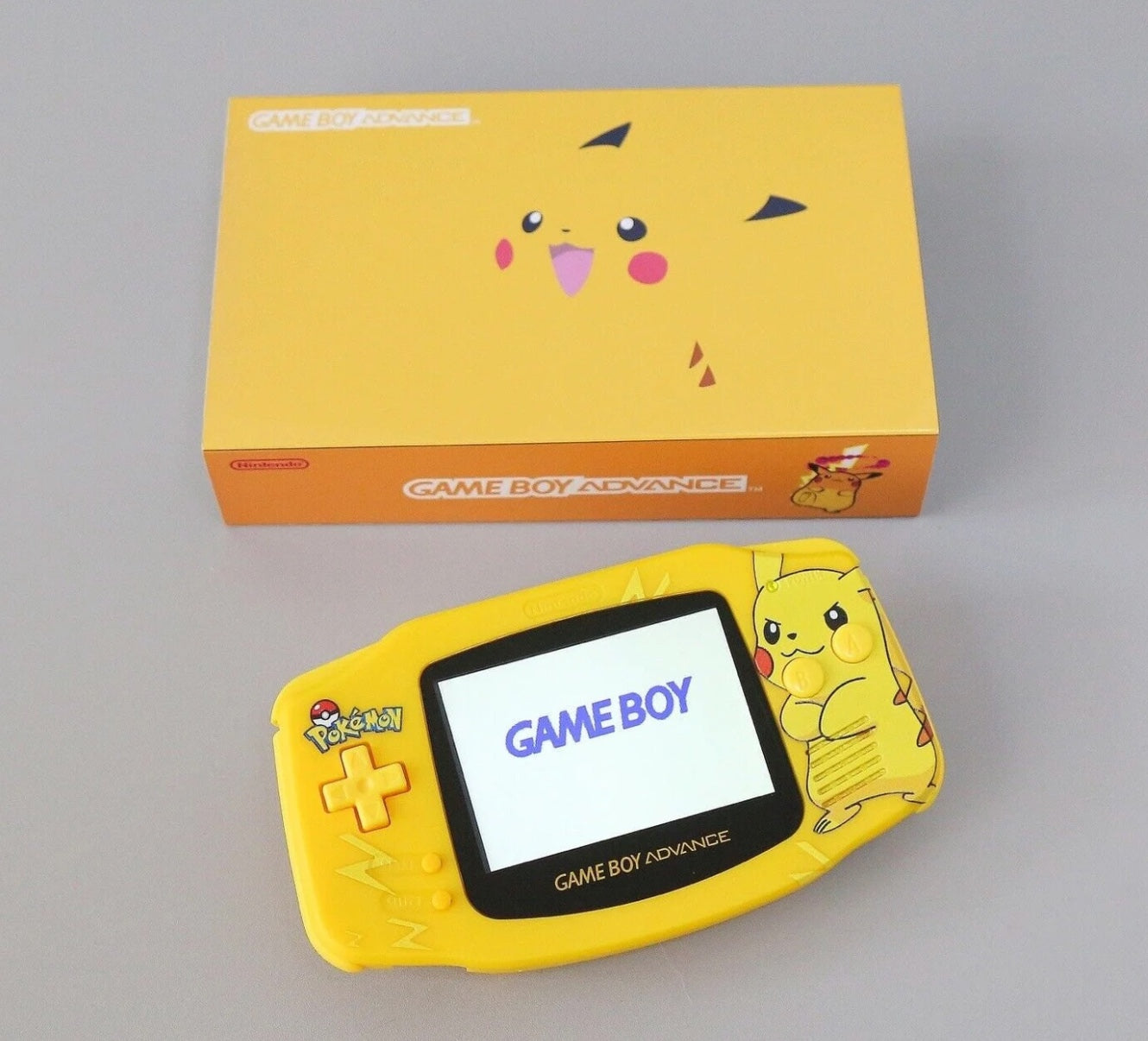 Game Boy Advance: shell personalizado w/ box-Edición Pikachu