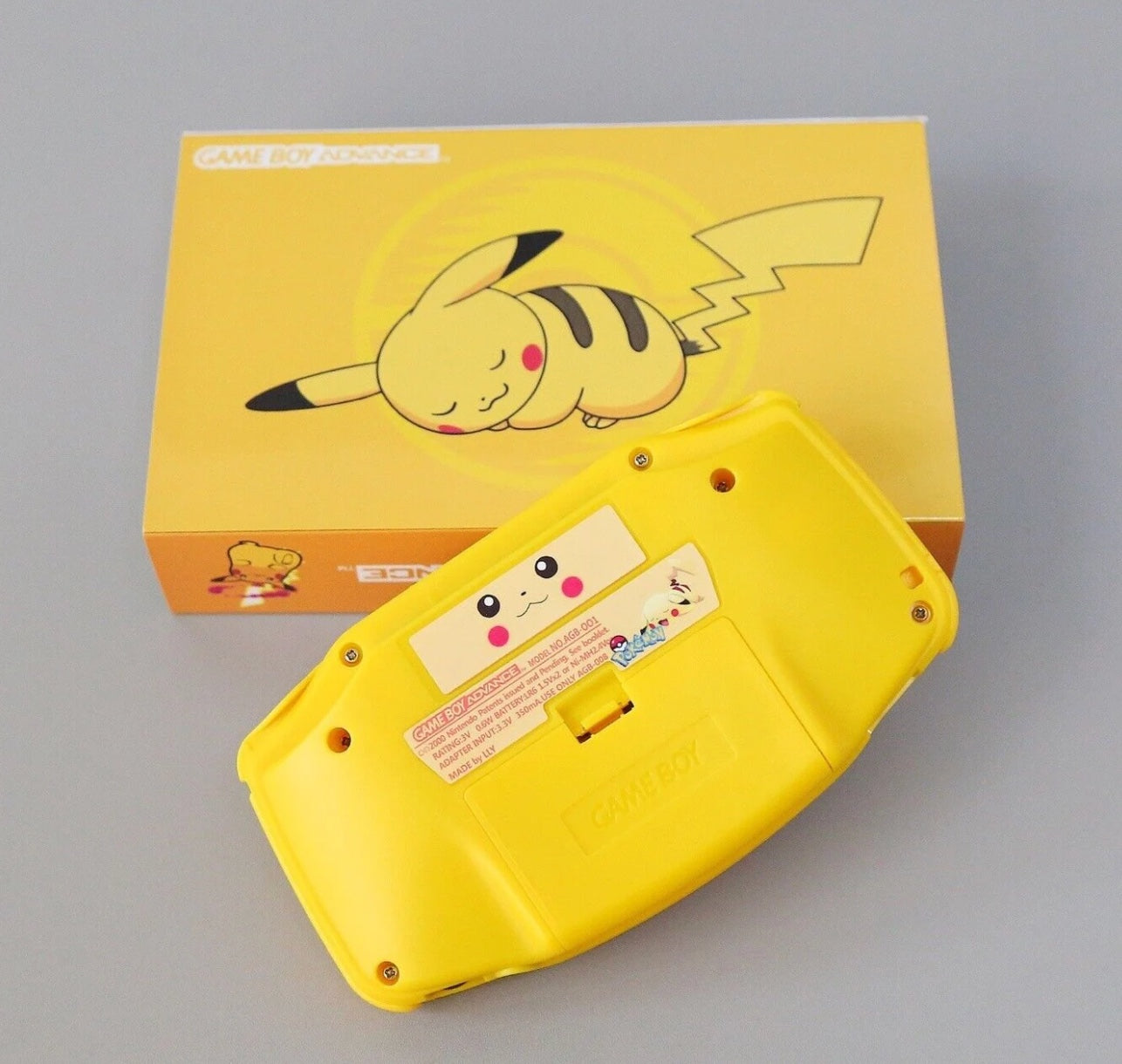 Game Boy Advance: shell personalizado w/ box-Edición Pikachu