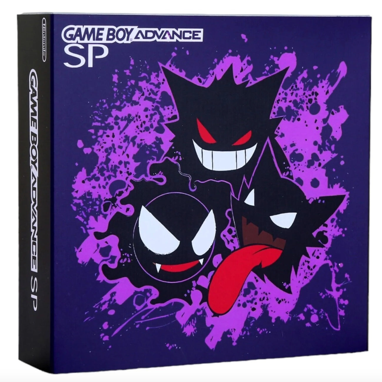 PREMIUM Game Boy Advance SP-Carcasa y caja personalizada, pantalla IPS retroiluminada-Gengar