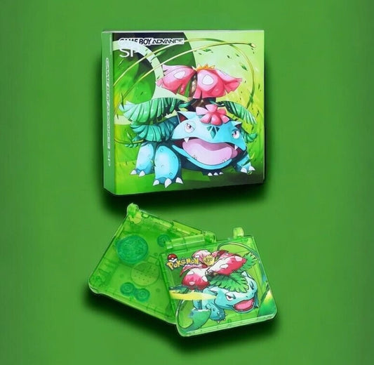 Game Boy Advance SP-Carcasa y caja personalizada, pantalla IPS retroiluminada-Venasaur