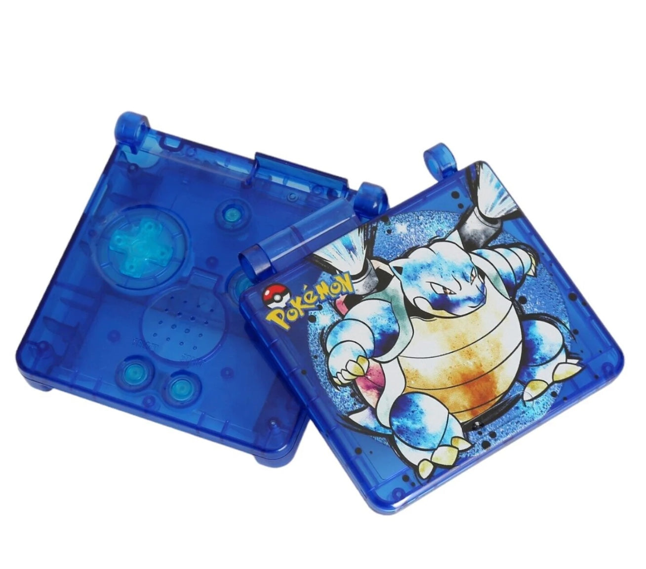 Game Boy Advance SP – Benutzerdefiniertes Gehäuse und Box, hintergrundbeleuchteter IPS-Bildschirm – Blastoise