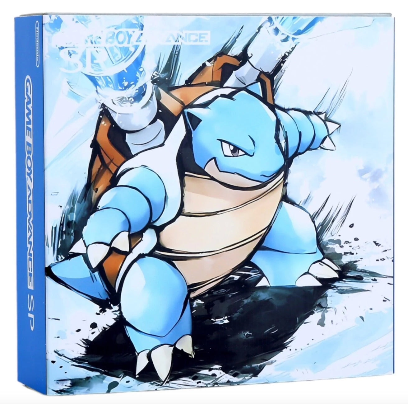 Game Boy Advance SP – Benutzerdefiniertes Gehäuse und Box, hintergrundbeleuchteter IPS-Bildschirm – Blastoise