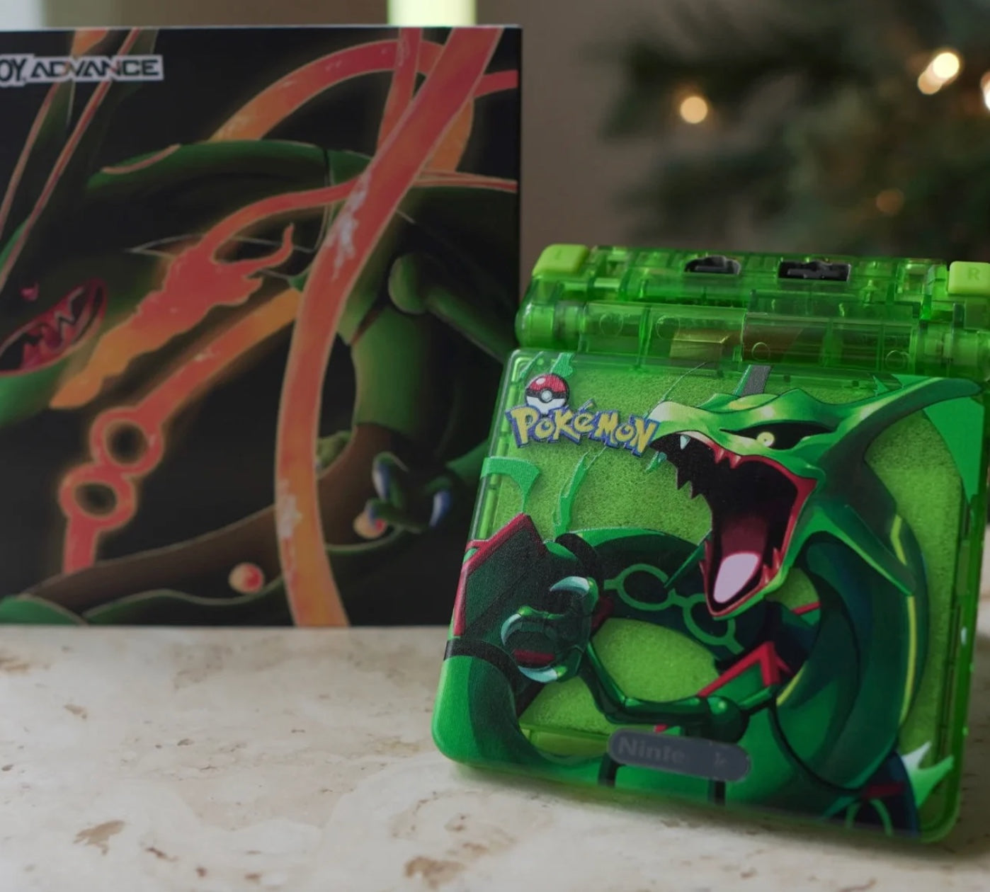 Rayquaza Shell gbasp exclusivo V kit pantalla LCD kit para Gameboy avanzada SP retroiluminación LCD