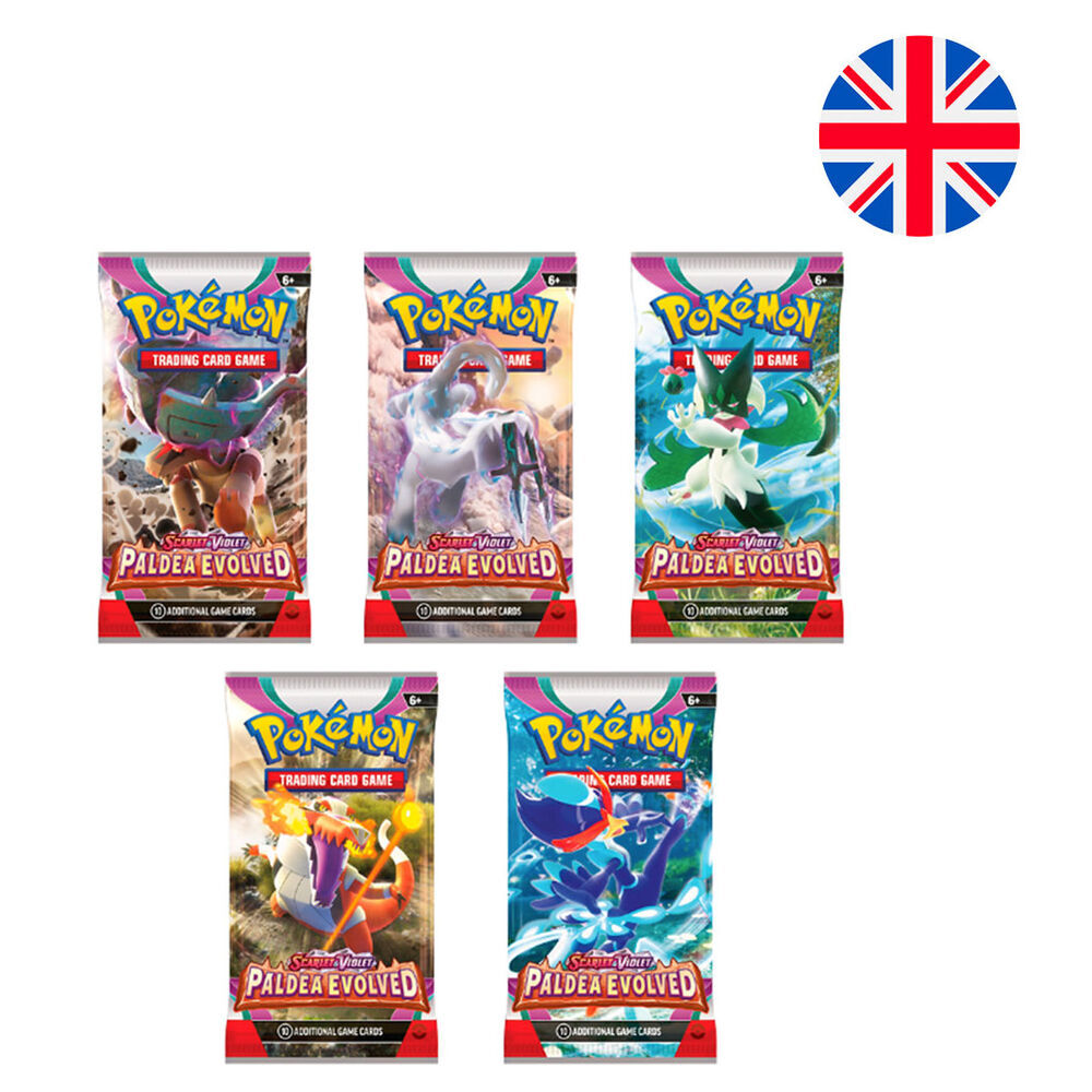 Sobre juego cartas coleccionables Paldea Evolved Escarlata y Purpura Pokemon ingles